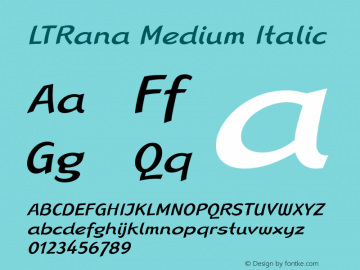 LTRana Medium Italic Version 2.0 Font Sample