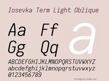 Iosevka Term Light Oblique 1.12.3; ttfautohint (v1.6)图片样张