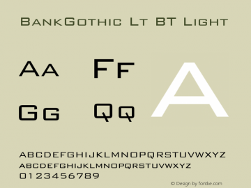 BankGothic Lt BT Light mfgpctt-v4.4 Dec 22 1998图片样张