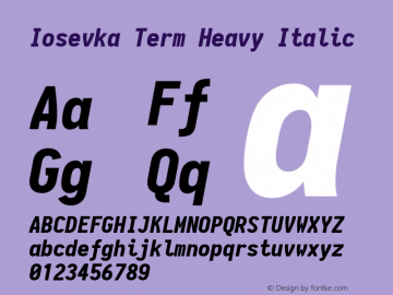 Iosevka Term Heavy Italic 1.12.3; ttfautohint (v1.6)图片样张