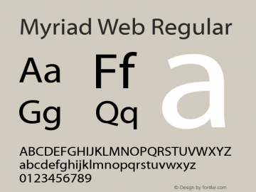 Myriad Web Regular Version 1.00图片样张