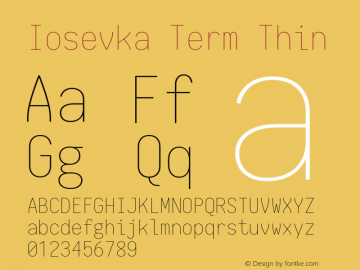 Iosevka Term Thin 1.12.3; ttfautohint (v1.6)图片样张