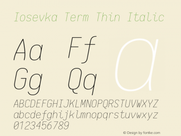 Iosevka Term Thin Italic 1.12.3; ttfautohint (v1.6)图片样张