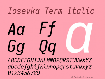 Iosevka Term Italic 1.12.3; ttfautohint (v1.6)图片样张