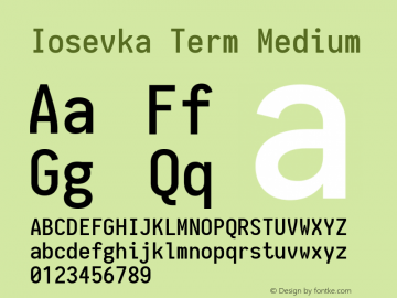 Iosevka Term Medium 1.12.3; ttfautohint (v1.6)图片样张