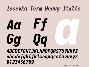 Iosevka Term Heavy Italic 1.12.3; ttfautohint (v1.6)图片样张