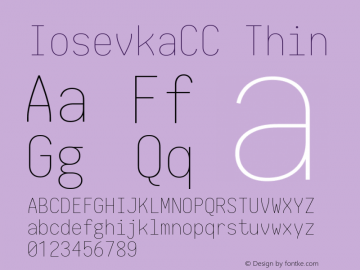 IosevkaCC Thin 1.12.3; ttfautohint (v1.6) Font Sample