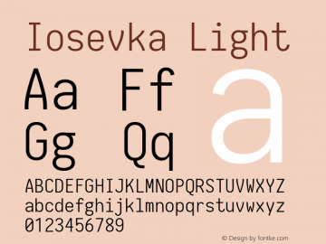 Iosevka Light 1.12.3; ttfautohint (v1.6)图片样张