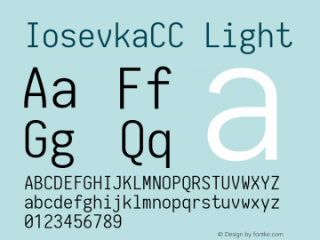 IosevkaCC Light 1.12.3; ttfautohint (v1.6) Font Sample