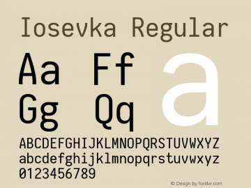 Iosevka 1.12.3; ttfautohint (v1.6) Font Sample