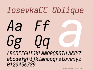 IosevkaCC Oblique 1.12.3; ttfautohint (v1.6)图片样张