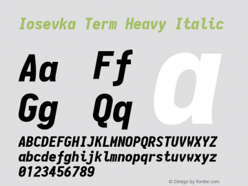 Iosevka Term Heavy Italic 1.12.3; ttfautohint (v1.6)图片样张