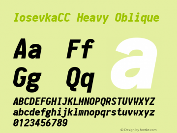 IosevkaCC Heavy Oblique 1.12.3; ttfautohint (v1.6) Font Sample