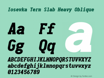 Iosevka Term Slab Heavy Oblique 1.12.3; ttfautohint (v1.6)图片样张