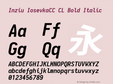 Inziu IosevkaCC CL Bold Italic Version 1.12.3图片样张