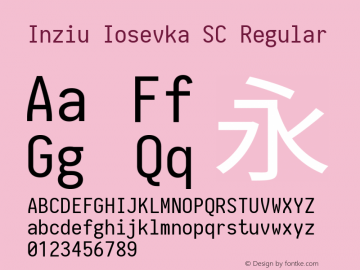 Inziu Iosevka SC Version 1.12.3 Font Sample