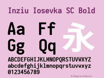 Inziu Iosevka SC Bold Version 1.12.3 Font Sample