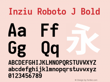 Inziu Roboto J Bold Version 1.12.3图片样张