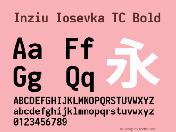 Inziu Iosevka TC Bold Version 1.12.3 Font Sample