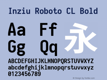 Inziu Roboto CL Bold Version 1.12.3图片样张