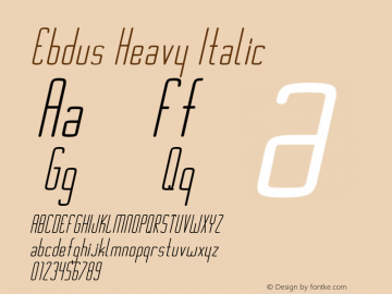 Ebdus-HeavyItalic Version 1.000;PS 001.001;hotconv 1.0.56图片样张