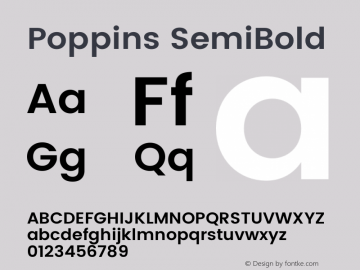 Poppins SemiBold Version 2.110;PS 1.000;hotconv 16.6.51;makeotf.lib2.5.65220 Font Sample