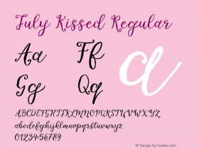 July Kissed Regular  Font Sample