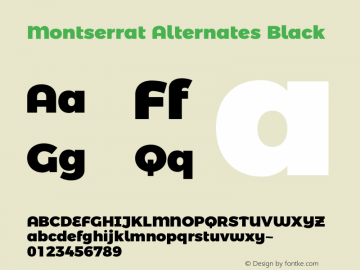 MontserratAlternates-Black Version 4.000图片样张