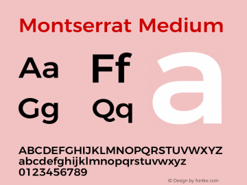 Montserrat-Medium Version 4.000 Font Sample