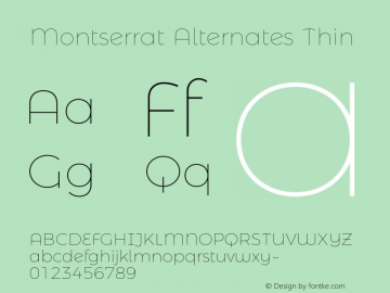 MontserratAlternates-Thin Version 4.000图片样张