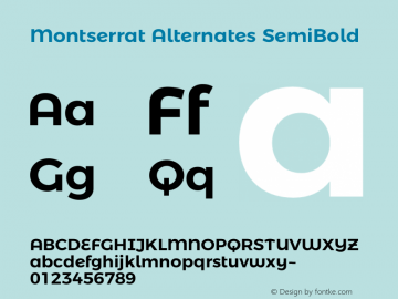 MontserratAlternates-SemiBold Version 4.000图片样张