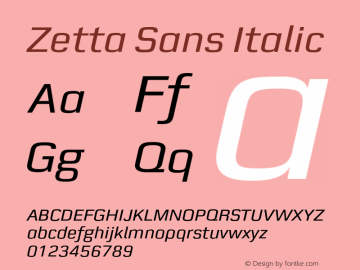 ZettaSans-Italic Version 1.000图片样张