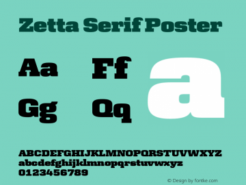 ZettaSerifPoster Version 2.000 Font Sample