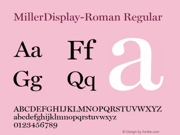 MillerDisplay-Roman Version 1.0; 1997; initial release Font Sample