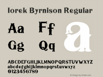 Iorek Byrnison Version 1.00 January 5, 2014, initial release Font Sample