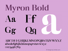 Myron Bold Version 1.0 Font Sample