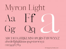 Myron Light Version 1.0 Font Sample