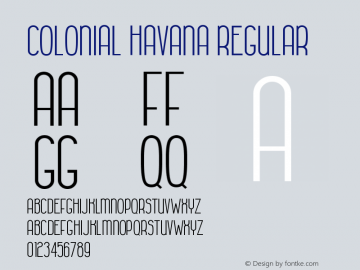 Colonial Havana Regular Version 1.000 Font Sample