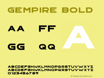 Gempire Bold Version 1.000 Font Sample