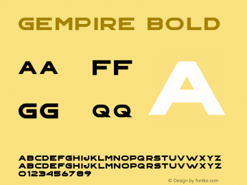 Gempire Bold Version 1.000 Font Sample