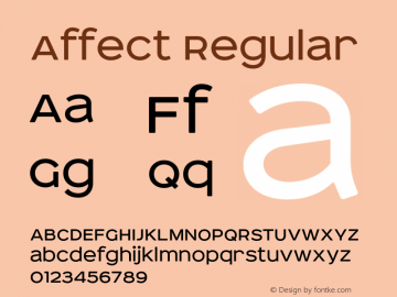 Affect Version 2.000 2011 initial release Font Sample
