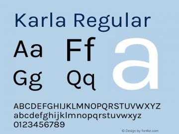 Karla Version 1.000 Font Sample