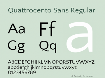 Quattrocento Sans Version 2.000 Font Sample