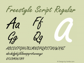 Freestyle Script Version 1.05 Font Sample