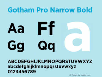GothamPro-NarrowBold Version 1.100; Cyrillic Support图片样张