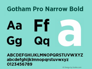 GothamPro-NarrowBold Version 1.100; Cyrillic Support图片样张