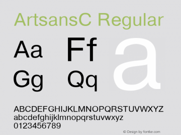 ArtsansC 1.100.000 Font Sample