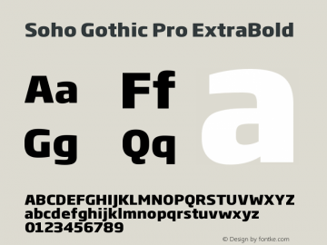 SohoGothicPro-ExtraBold Version 1.000 Font Sample