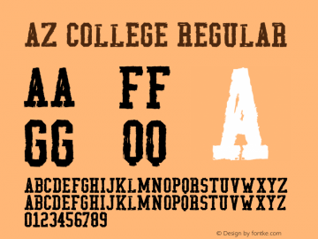 AZ College Version 1.0 Font Sample