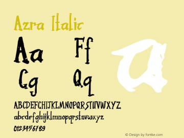 Azra Italic Version 1.000 Font Sample